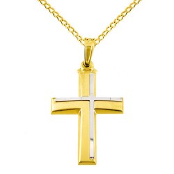 Χρυσός βαπτιστικός σταυρός Κ14 με αλυσίδα